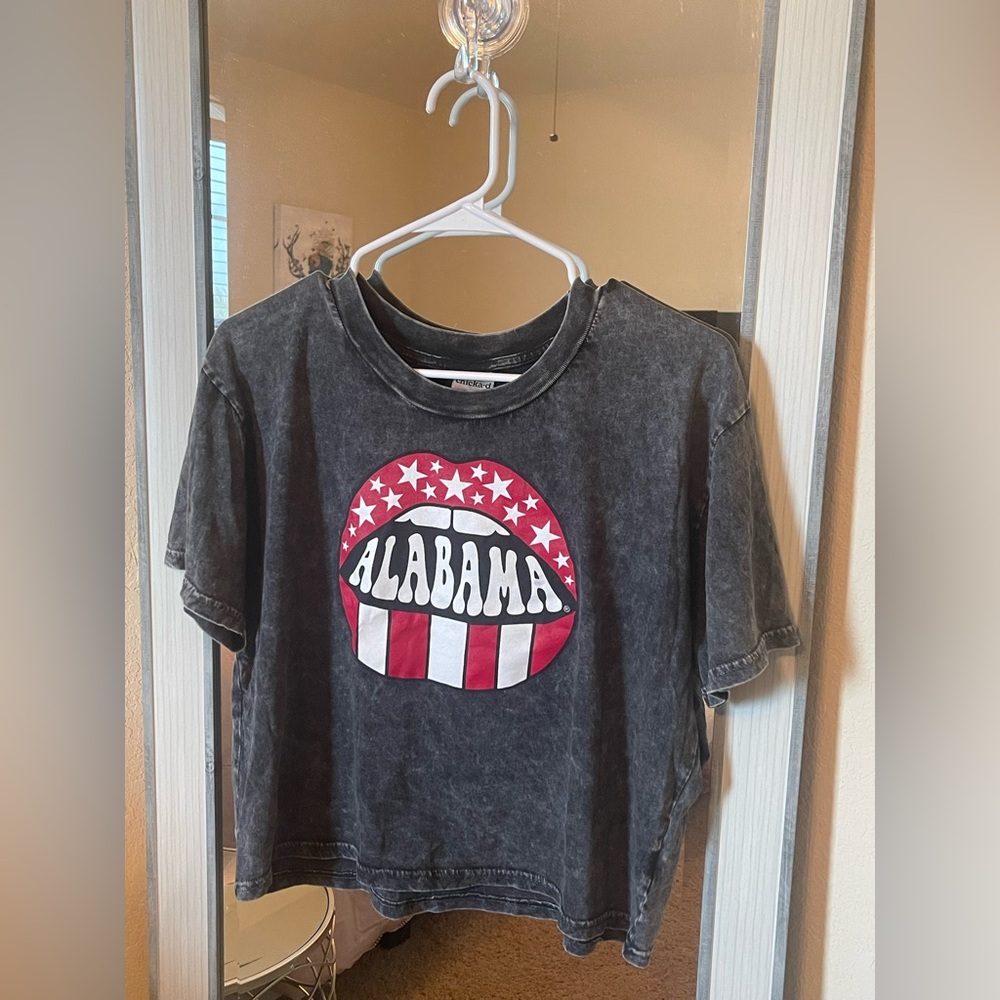 Alabama Black and Red Short Sleeve Tee with Bold Design